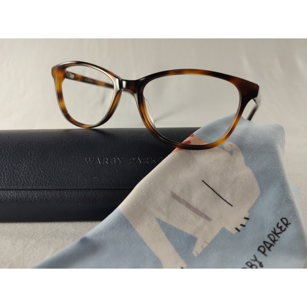 Warby Parker‎ Daisy 225 Eyeglasses Whiskey Tortoise 52-16-140 Cat Eye + Case